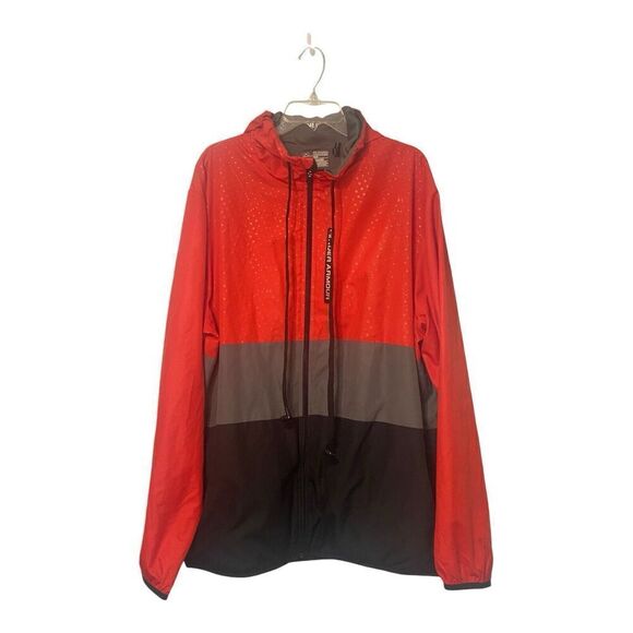 Under Armour Full Zip Windbreaker Training Jacket w/ built In Earbuds. Mens 2XL - Picture 1 of 12